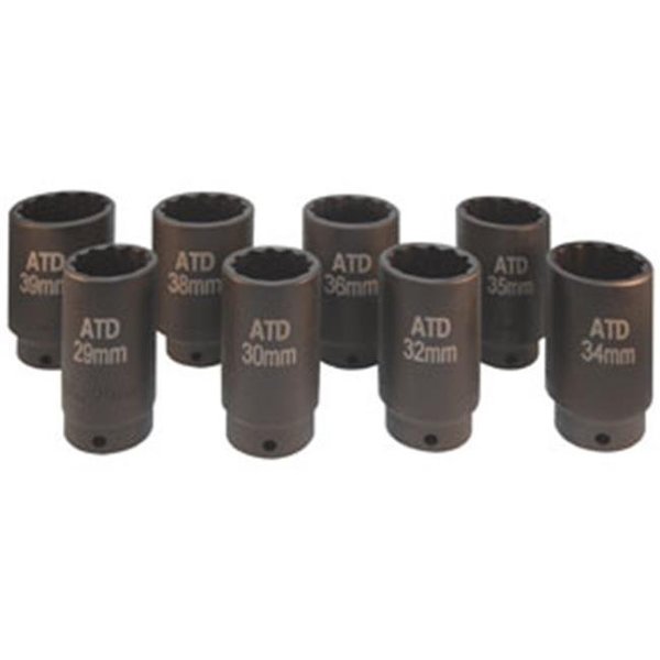 ATD Tools 8628 8Pc. 0.5 In. Dr.12 - Point Fwd Axle Nut Socket Set